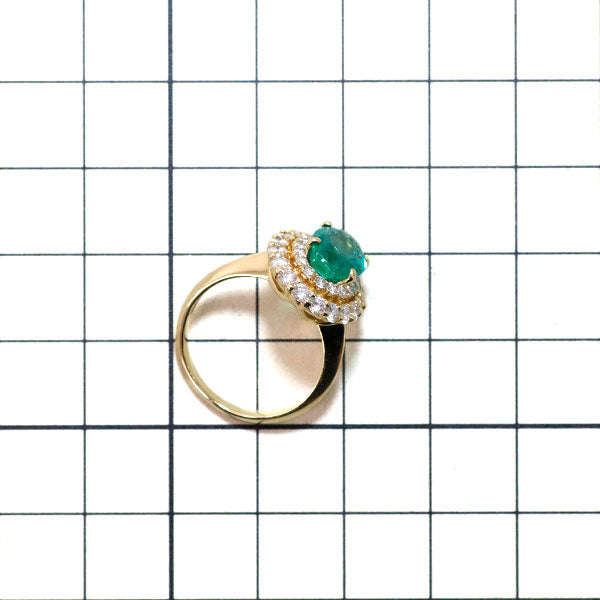 クイーン K18YG ザンビア産 ノンオイルエメラルド ダイヤモンド リング 2.33ct