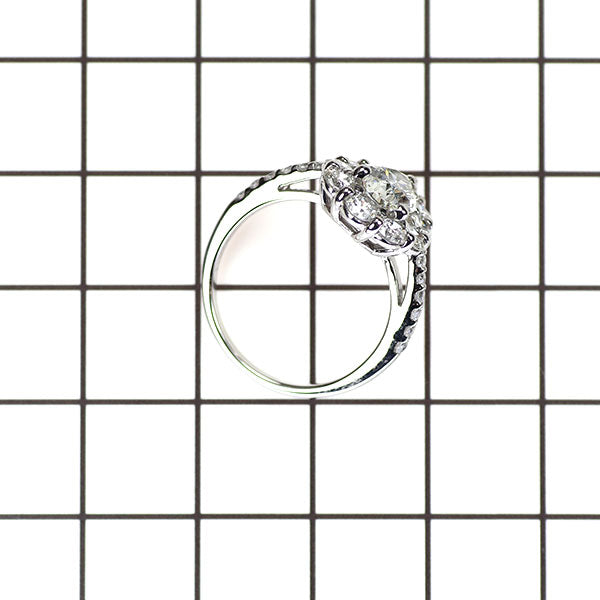 Pt900 ペアシェイプ ダイヤモンド リング 1.028ct J SI1 D1.28ct