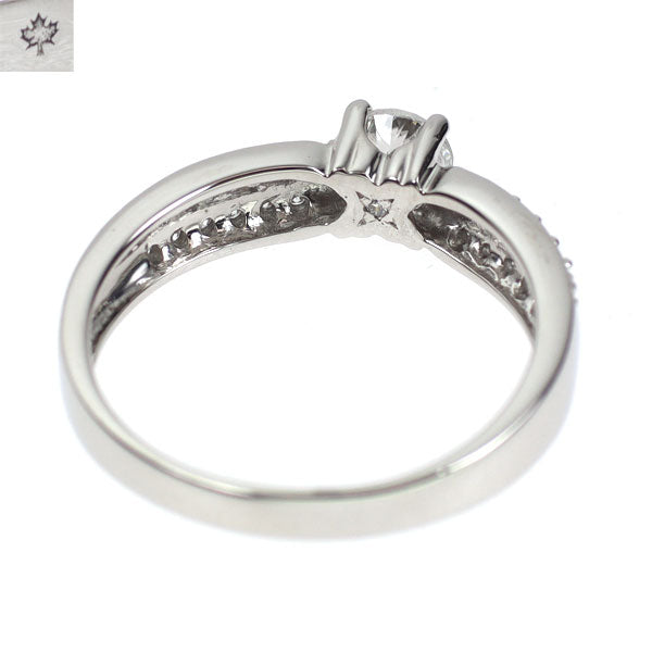 カナディアンダイヤ Pt950 ダイヤモンド リング 0.339ct F SI1 F D0.15ct