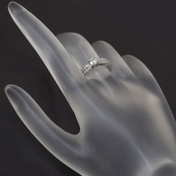 カナディアンダイヤ Pt950 ダイヤモンド リング 0.339ct F SI1 F D0.15ct