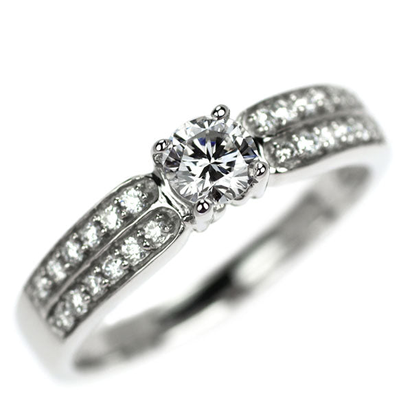 カナディアンダイヤ Pt950 ダイヤモンド リング 0.339ct F SI1 F D0.15ct