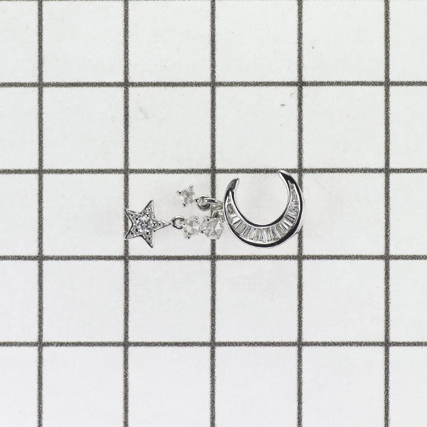 K18WG ダイヤモンド ペンダントトップ 0.20ct  星  月 2WAY
