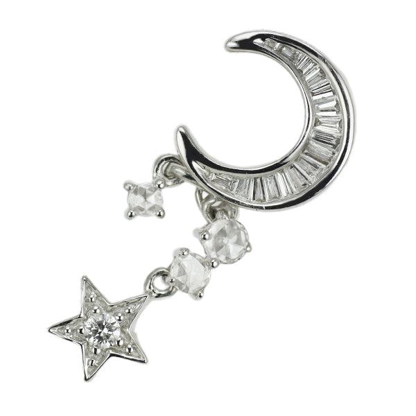 K18WG ダイヤモンド ペンダントトップ 0.20ct  星  月 2WAY
