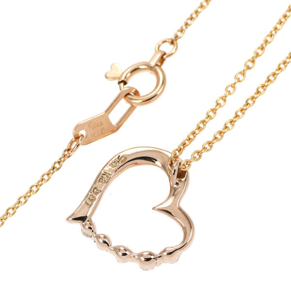 スタージュエリー K18PG ダイヤモンド ペンダントネックレス 0.07ct ハート
