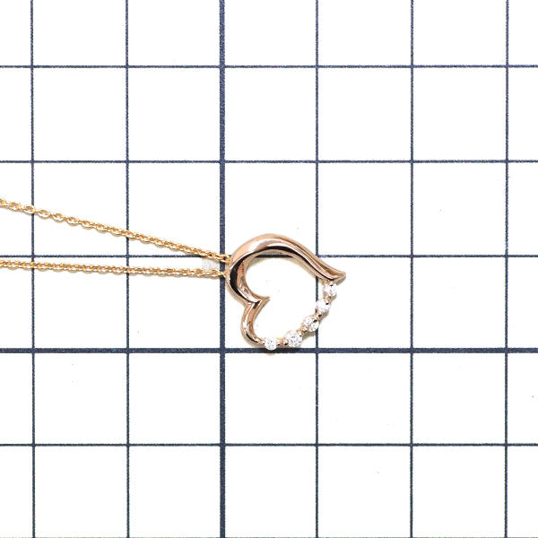 スタージュエリー K18PG ダイヤモンド ペンダントネックレス 0.07ct ハート