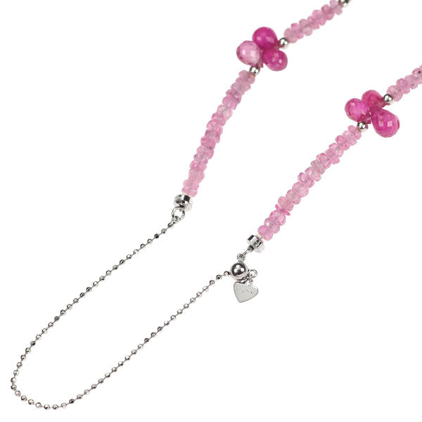 K18WG ピンクサファイア ネックレス 75.00ct