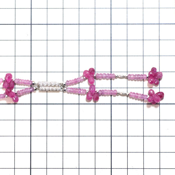 K18WG ピンクサファイア ネックレス 75.00ct