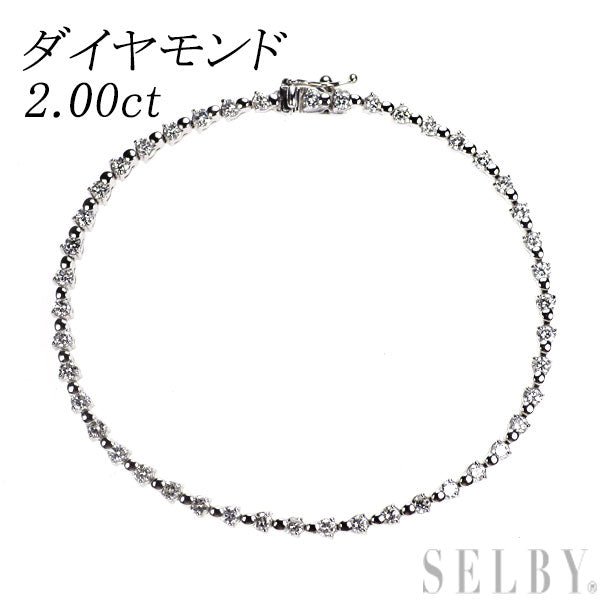 Pt850 ダイヤモンド ブレスレット 2.00ct テニス — セルビー Pt850 ダイヤモンド ブレスレット 2.00ct テニス — セルビー