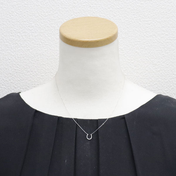 スタージュエリー K18WG ダイヤモンド ペンダントネックレス 0.05ct 馬蹄