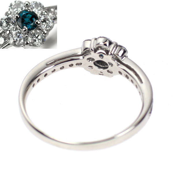 希少 Pt900 アレキサンドライト ダイヤモンド リング 0.15ct D0.57ct フラワー
