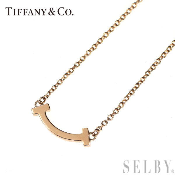 ティファニー K18PG ペンダントネックレス Tスマイル