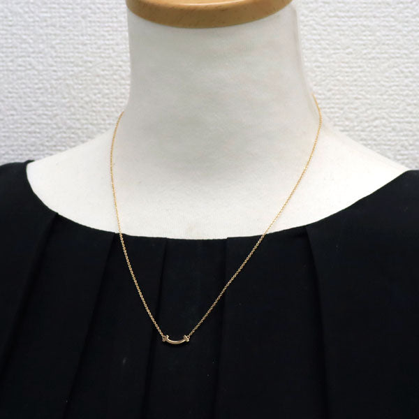 ティファニー K18PG ペンダントネックレス Tスマイル