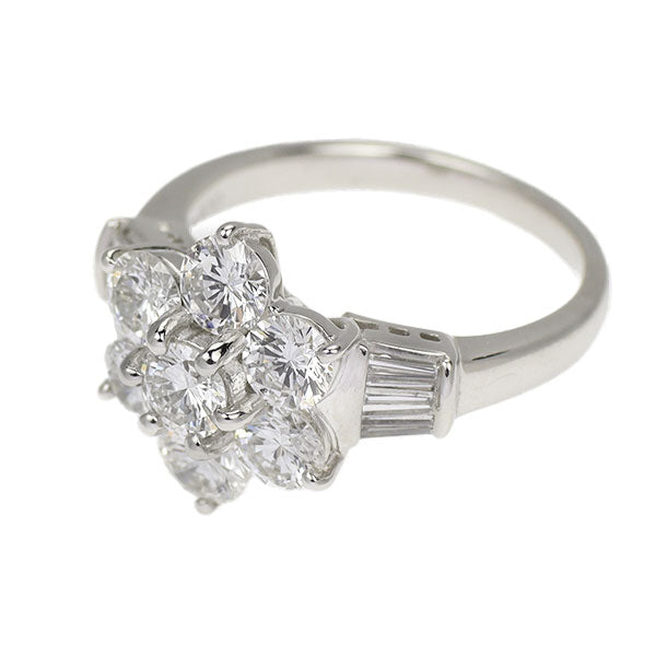 Pt900 ダイヤモンド リング 2.00ct フラワー