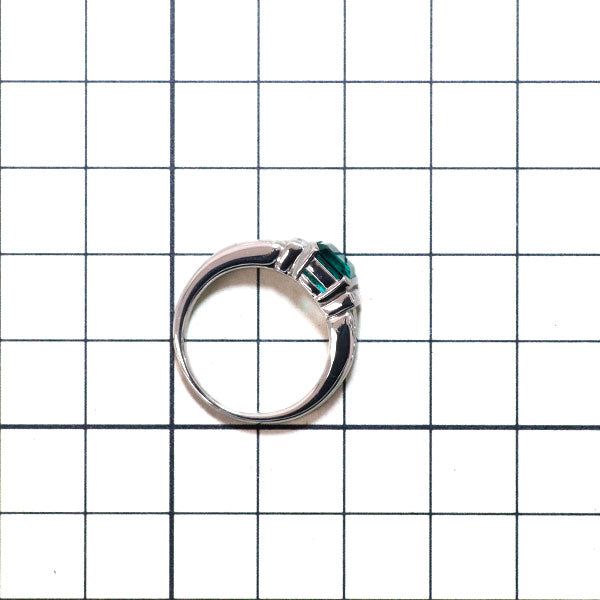クレサンベール Pt950 再結晶エメラルド ダイヤモンド リング 1.20ct D0.30ct