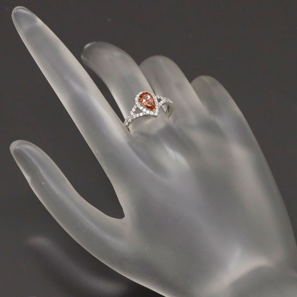 Pt900/K18PG インペリアルトパーズ ダイヤモンド リング 0.80ct D0.34ct