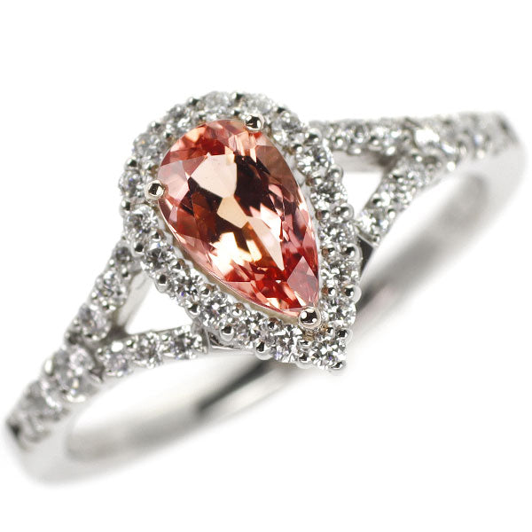 Pt900/K18PG インペリアルトパーズ ダイヤモンド リング 0.80ct D0.34ct