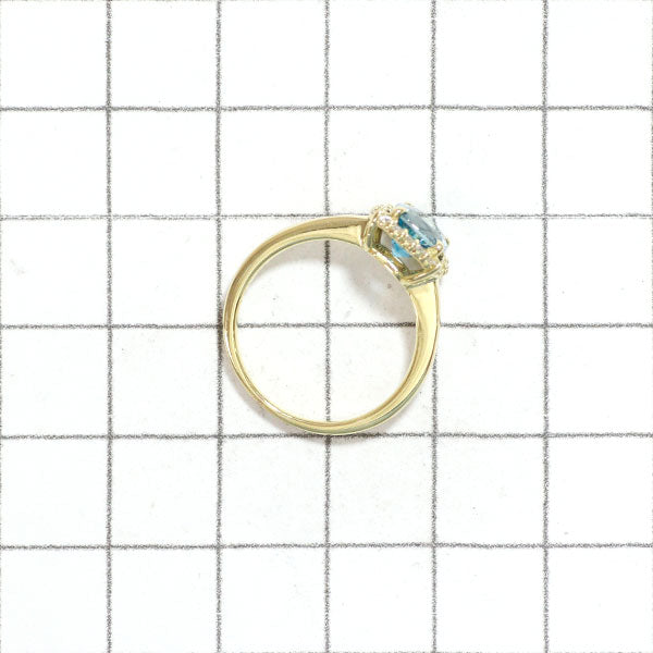 K18YG ブルージルコン ダイヤモンド リング 1.76ct D0.16ct