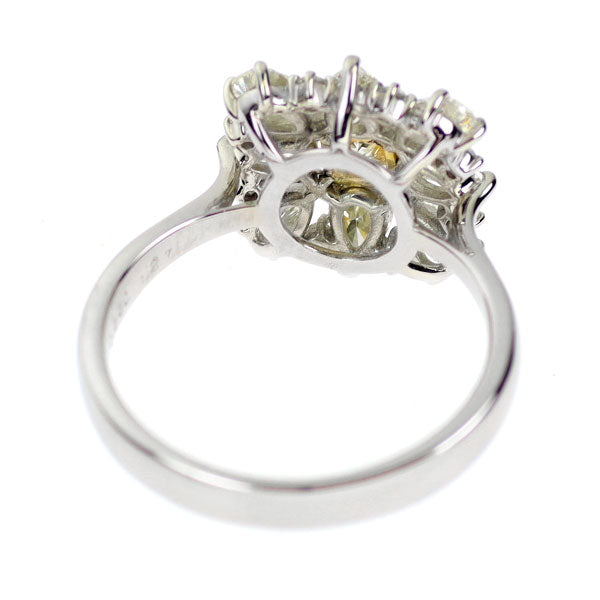 Pt900/K18YG プリンセスカット ダイヤモンド リング 0.350ct