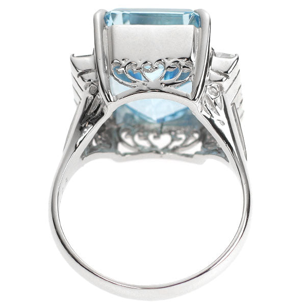 Pt900 アクアマリン ダイヤモンド リング 8.38ct 0.59ct