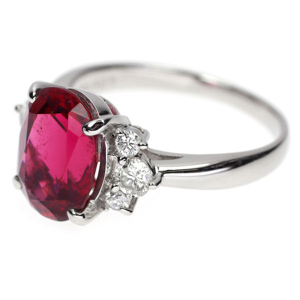 Pt900 ルベライト ダイヤモンド リング 4.06ct Ｄ0.50ct