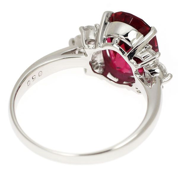 Pt900 ルベライト ダイヤモンド リング 4.06ct Ｄ0.50ct