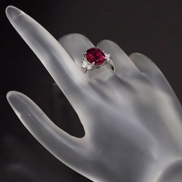 Pt900 ルベライト ダイヤモンド リング 4.06ct Ｄ0.50ct
