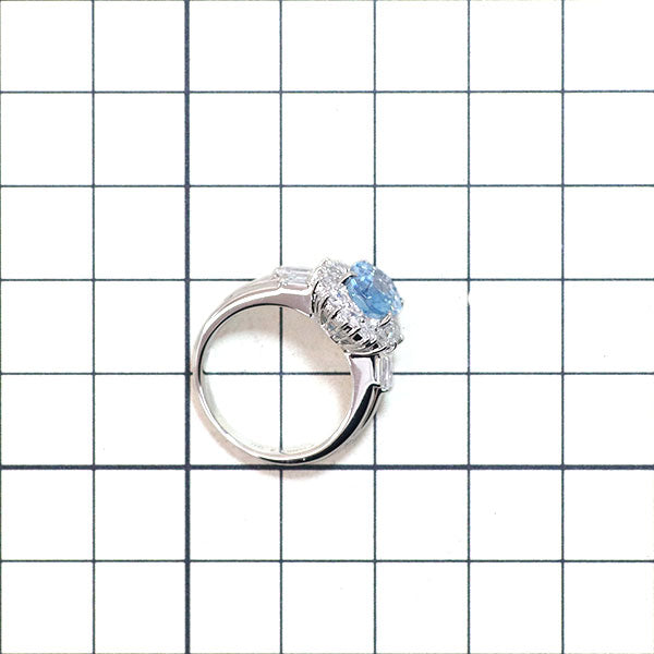 Pt900 アクアマリン ダイヤモンド リング 1.98ct D0.81ct