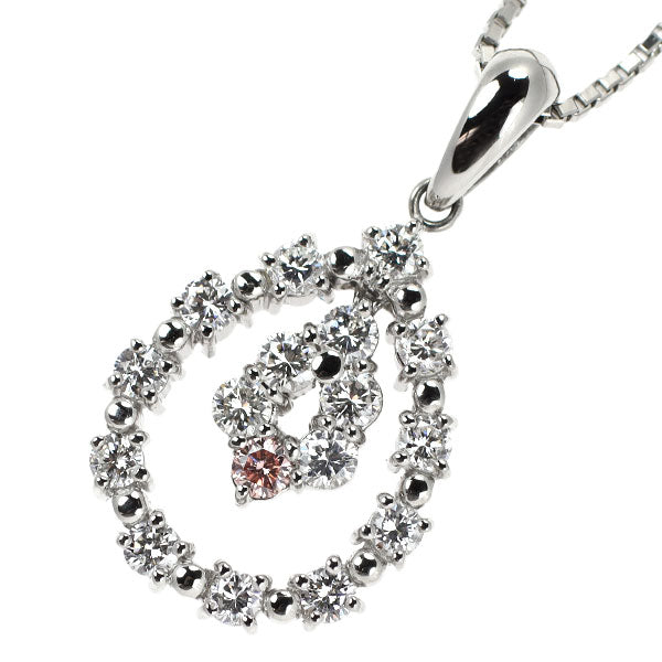 Pt900/Pt850 天然ピンクダイヤモンド ペンダントネックレス 0.05ct 0.80ct