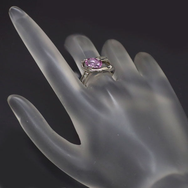 Pt900 ピンクインペリアル トパーズ ダイヤモンド リング 1.57ct D0.29ct
