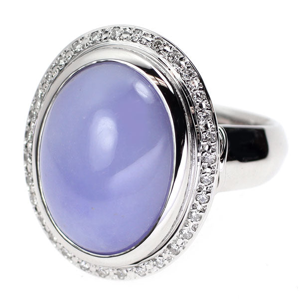 Pt900 ラベンダー 翡翠 ダイヤモンド リング 14.093ct D0.18ct