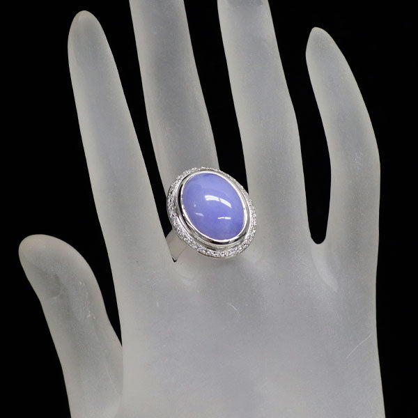 Pt900 ラベンダー 翡翠 ダイヤモンド リング 14.093ct D0.18ct