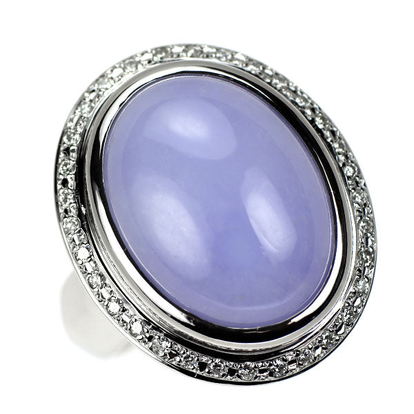 Pt900 ラベンダー 翡翠 ダイヤモンド リング 14.093ct D0.18ct