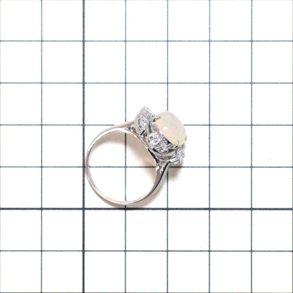Pt900 オパール ダイヤモンド リング 2.384ct D0.33ct