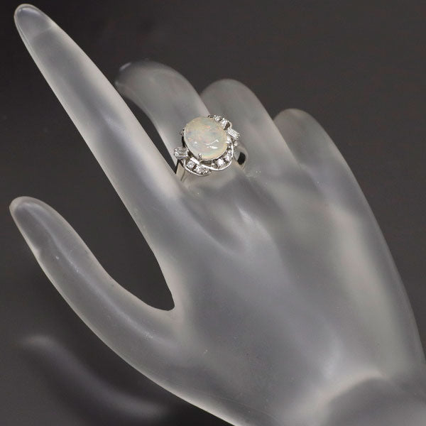 Pt900 オパール ダイヤモンド リング 2.384ct D0.33ct