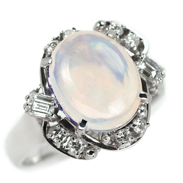 Pt900 オパール ダイヤモンド リング 2.384ct D0.33ct