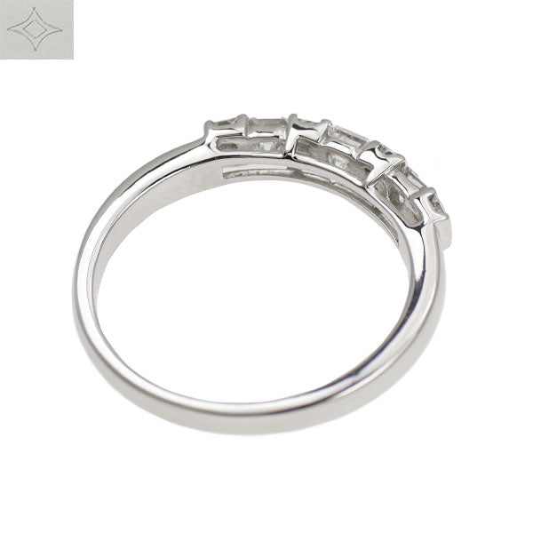GSTV Pt950 アッシャー/プリンセスカット ダイヤモンド リング 0.45ct 一文字