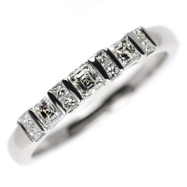 GSTV Pt950 アッシャー/プリンセスカット ダイヤモンド リング 0.45ct 一文字