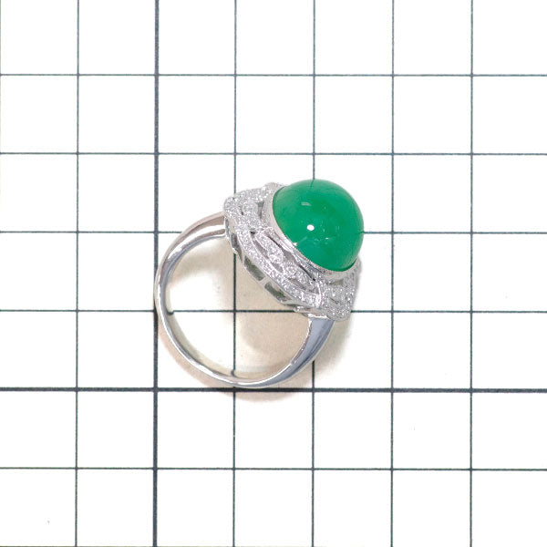 Pt900 翡翠 ダイヤモンド リング 13.00ct 0.53ct