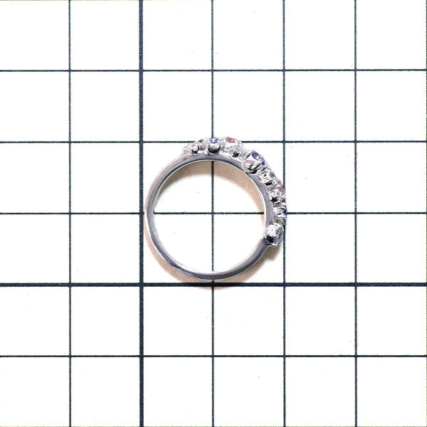 スタージュエリー K18WG カラーサファイア ダイヤモンド リング D0.05ct