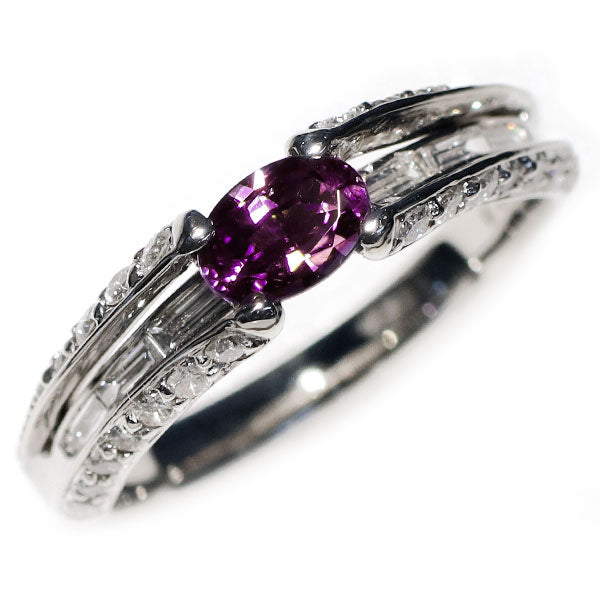 希少 Pt900 ブラジル産 アレキサンドライト ダイヤモンド リング 0.46ct D0.52ct