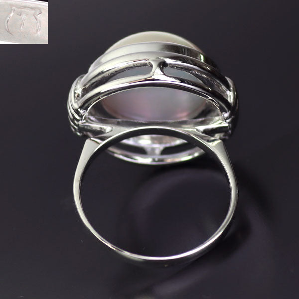 田崎真珠 K14WG マベ 真珠 リング 径約15.5mm ヴィンテージ製品