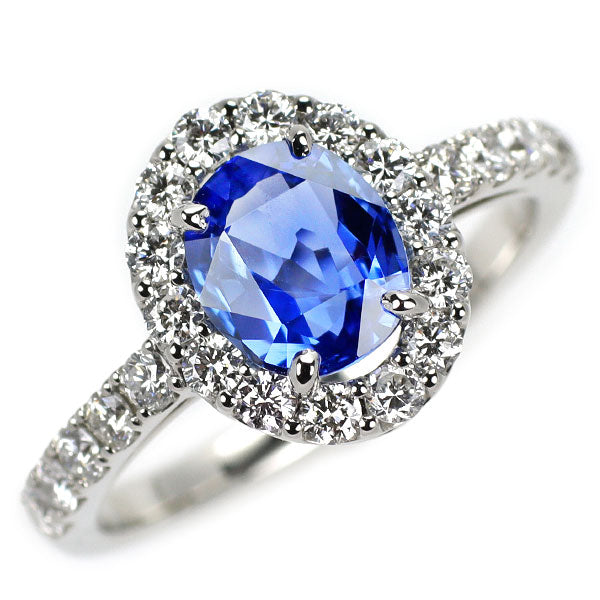 新品 希少 Pt950 非加熱コーンフラワーブルー サファイア ダイヤモンド