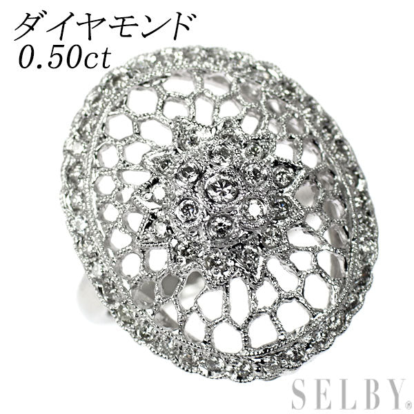 Pt900 ダイヤモンド リング 0.50ct アンティークレース