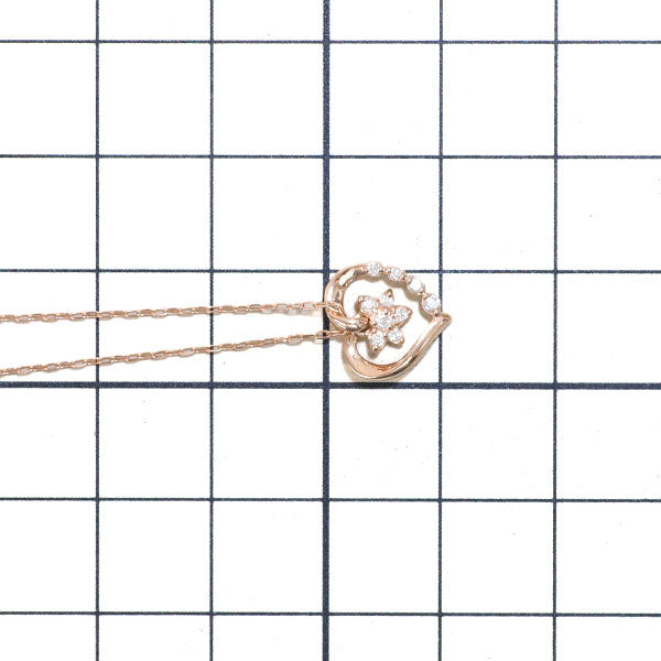 4℃ K10PG ダイヤモンド ペンダントネックレス ハート