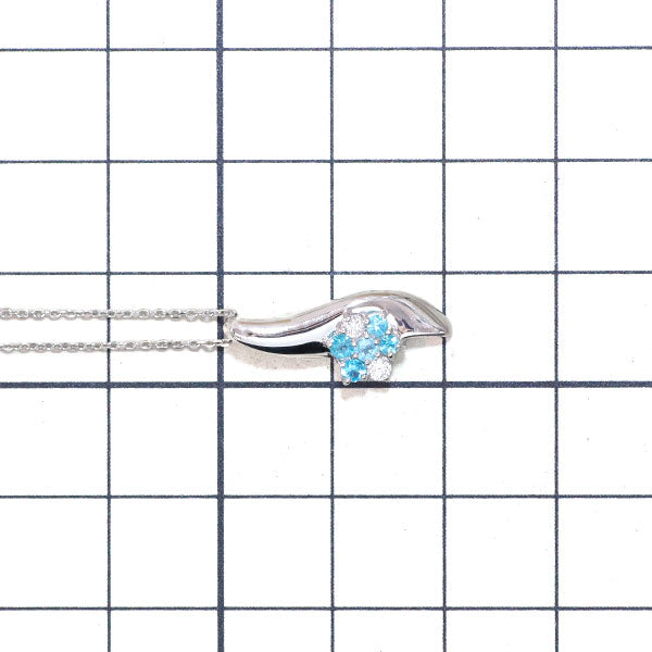 Pt パライバトルマリン ダイヤモンド ペンダントネックレス 0.17ct D0.07ct