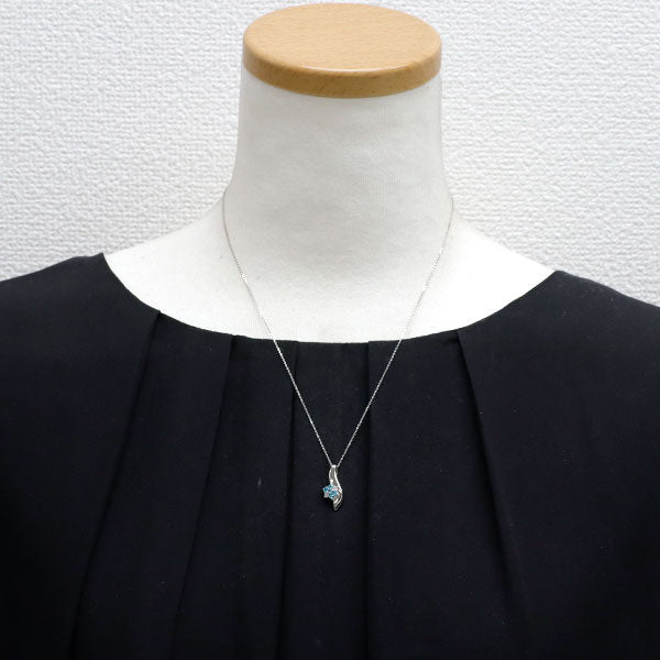 Pt パライバトルマリン ダイヤモンド ペンダントネックレス 0.17ct D0.07ct