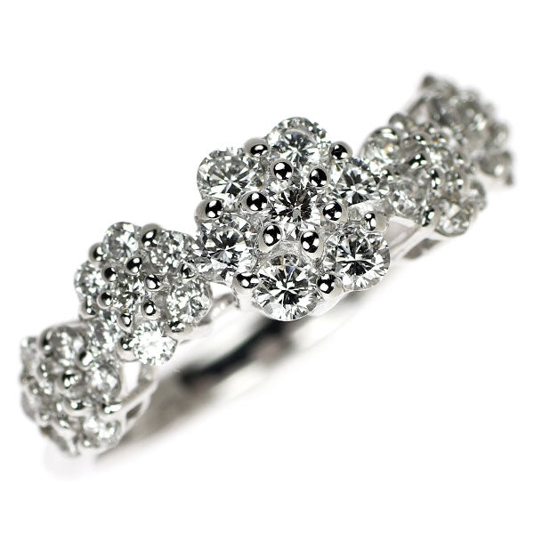 ポンテヴェキオ K18WG ダイヤモンド リング 0.83ct フラワー