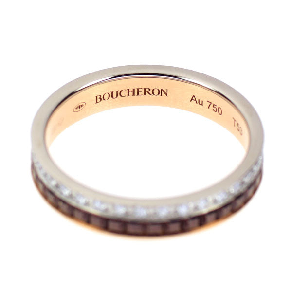 BOUCHERON キャトル 付属品あり　#53 ブシュロン K18WG/PG ダイヤモンド リング キャトル 53号 《セルビー