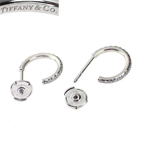 ティファニー K18WG ダイヤモンド ピアス メトロ フープ