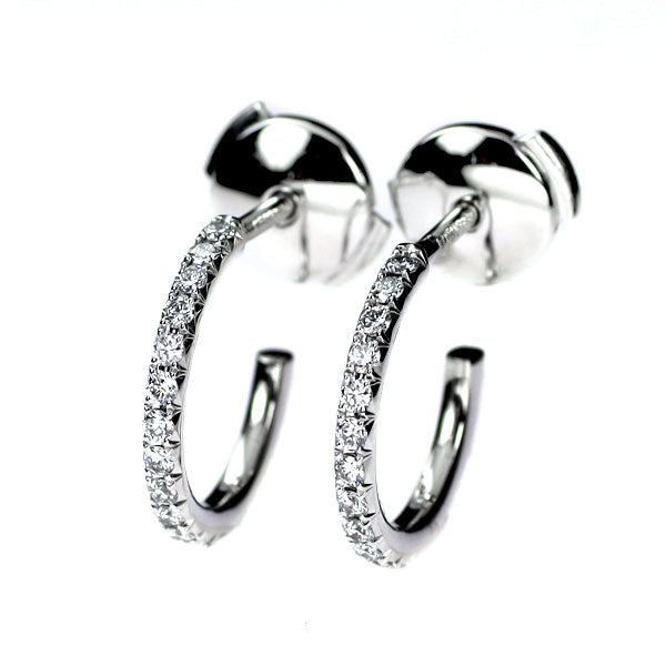 ティファニー K18WG ダイヤモンド ピアス メトロ フープ